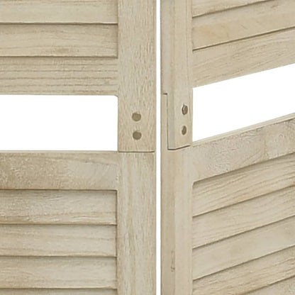 Biombo De 5 Paneles De Madera Maciza De Paulownia