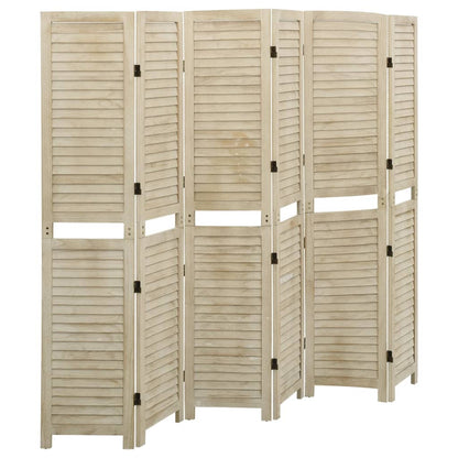 Biombo De 5 Paneles De Madera Maciza De Paulownia
