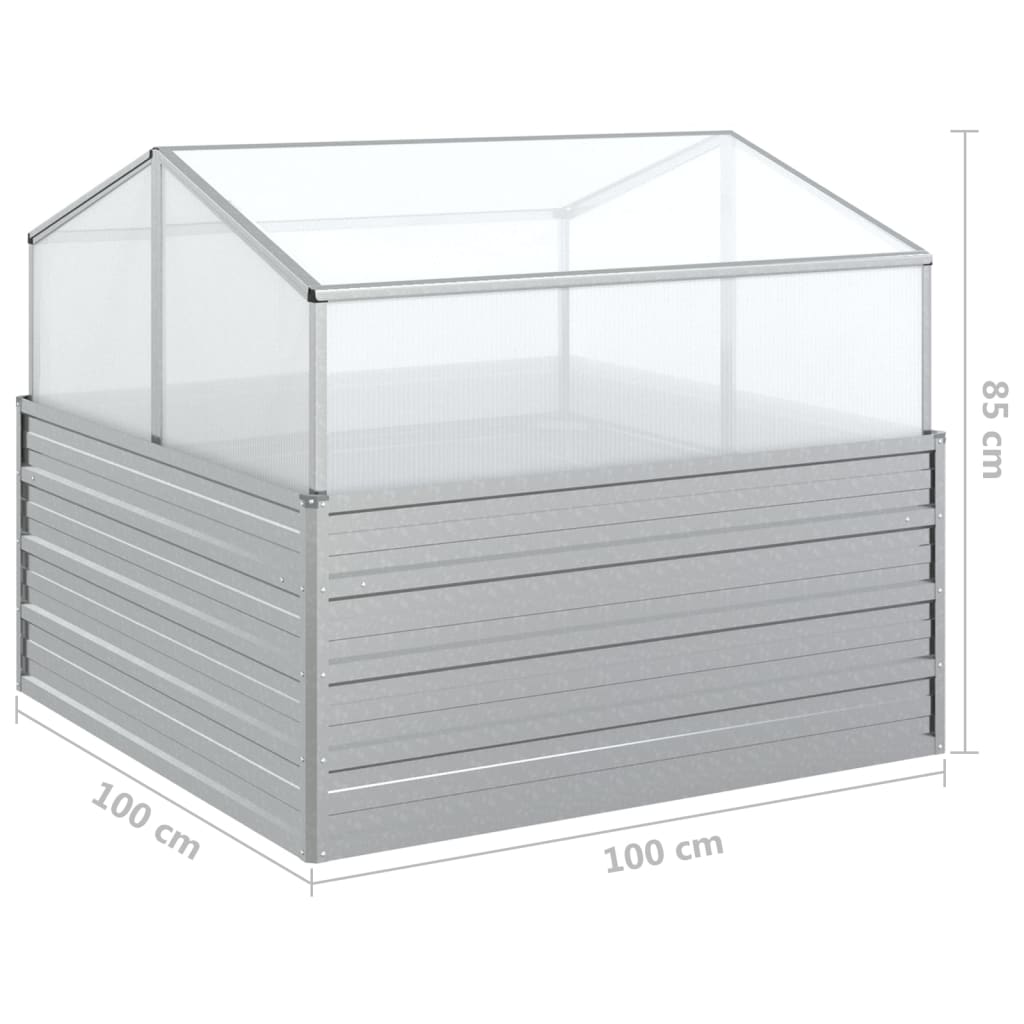 Arriate Con Invernadero Plateado 100X100X85 Cm