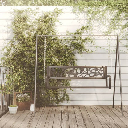 Banco Balancín De Jardín 125 Cm Acero Y Plástico Negro
