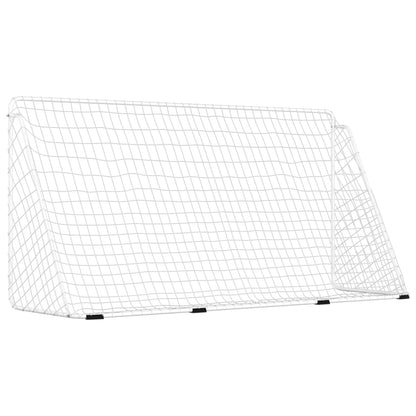 Portería De Fútbol Con Red Acero Blanco