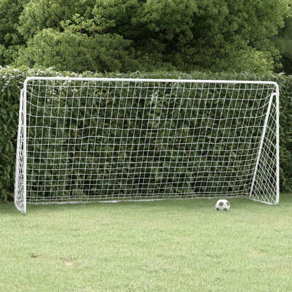 Portería De Fútbol Con Red Acero Blanco