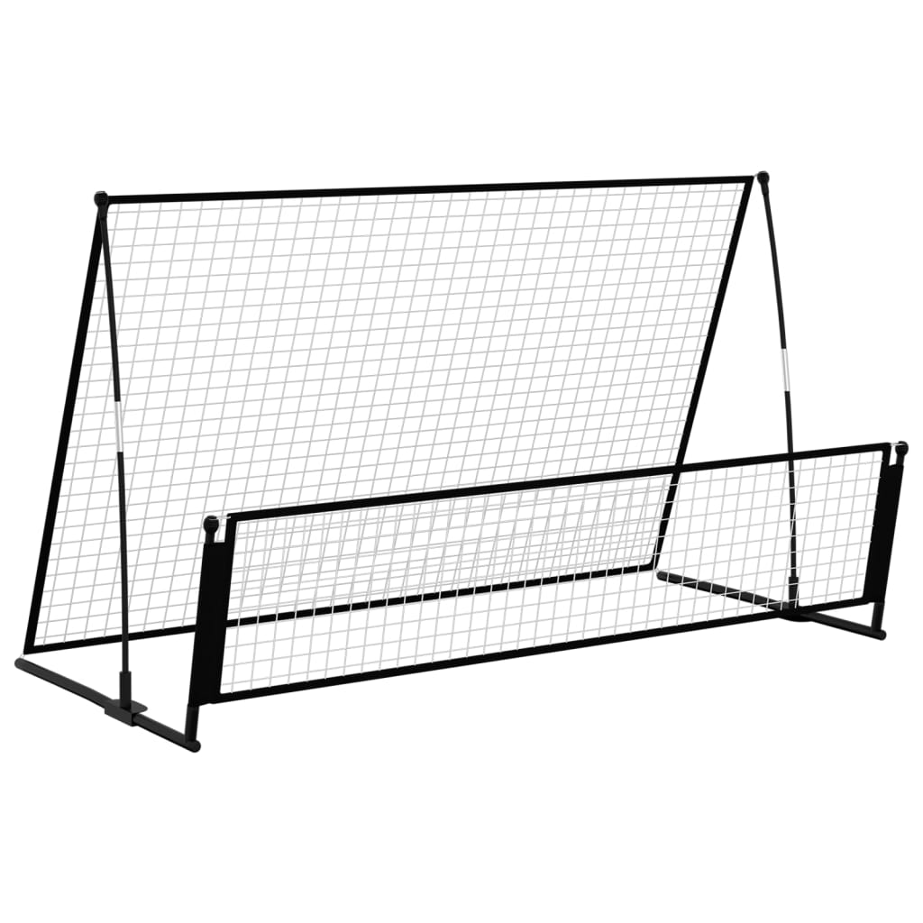 Portería De Fútbol Con Reboteador 2 En 1 Acero 202X104X120 Cm