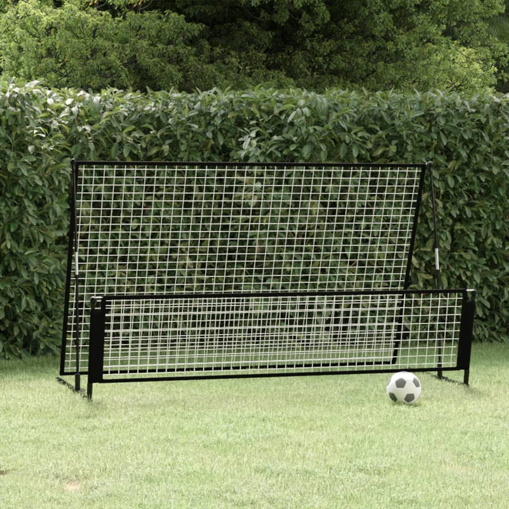Portería De Fútbol Con Reboteador 2 En 1 Acero 202X104X120 Cm