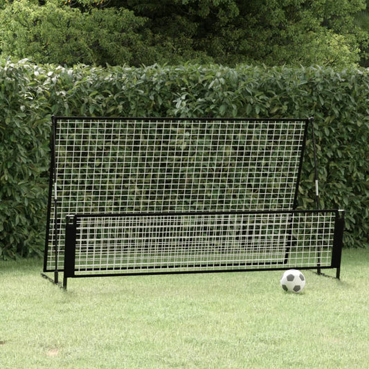 Portería De Fútbol Con Reboteador 2 En 1 Acero 202X104X120 Cm