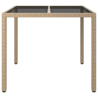 Mesa Jardín Vidrio Templado Ratán Sintético Gris