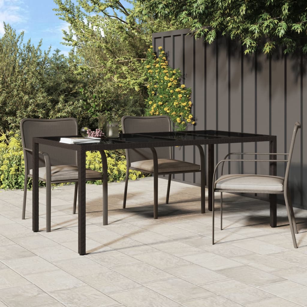 Mesa Jardín Vidrio Templado Ratán Sintético 190X90X75 Cm