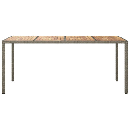 Mesa De Jardín Madera Acacia Ratán Sintético