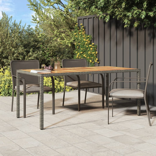 Mesa De Jardín Madera Acacia Ratán Sintético