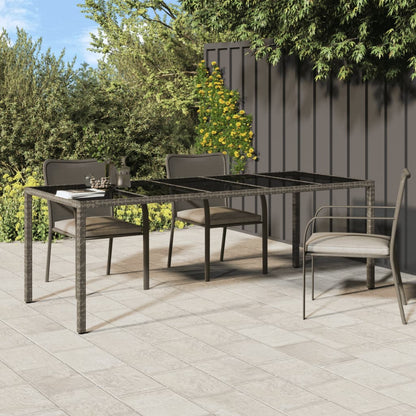 Mesa De Jardín De Vidrio Templado Ratán Pe 250X100X75 Cm