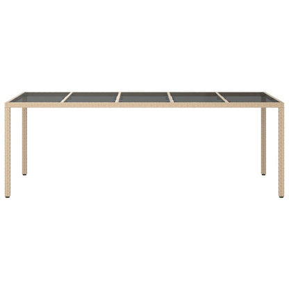 Mesa De Jardín De Vidrio Templado Ratán Pe 250X100X75 Cm
