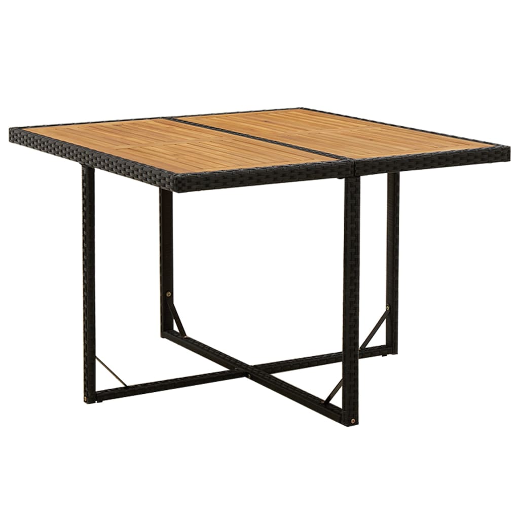 Mesa De Jardín Ratán Sintético Madera Acacia 109X107X74Cm