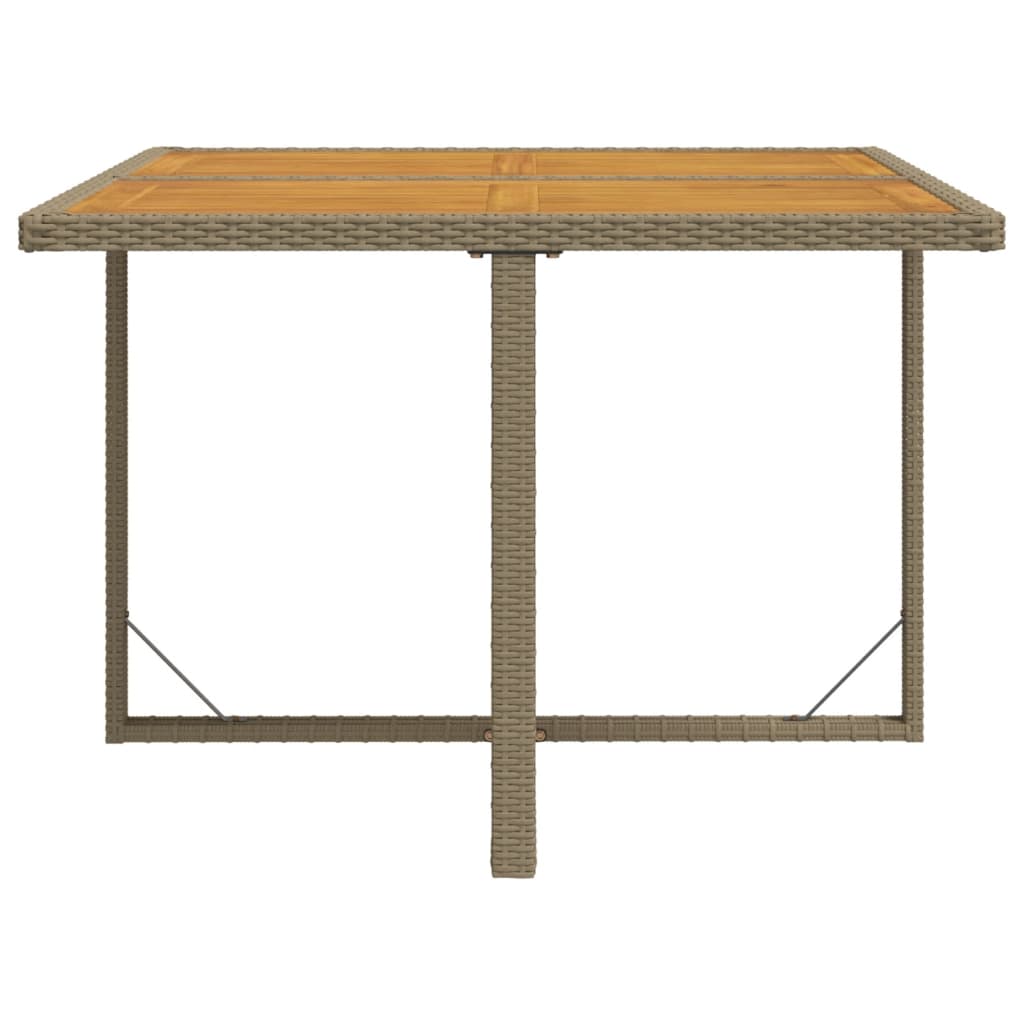 Mesa De Jardín Ratán Sintético Madera Acacia 109X107X74Cm