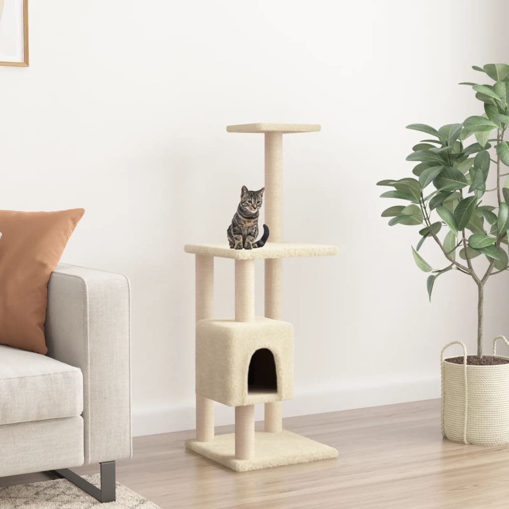Rascador Para Gatos Con Postes De Sisal 104 Cm