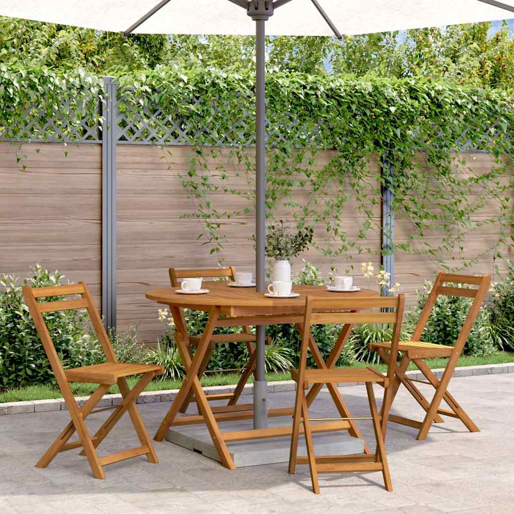 Mesa De Jardín Plegable Madera Maciza De Acacia 90X90X75 Cm