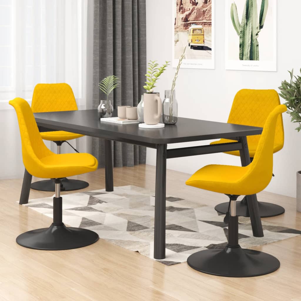 Sillas De Comedor Giratorias 4 Unidades Terciopelo Color