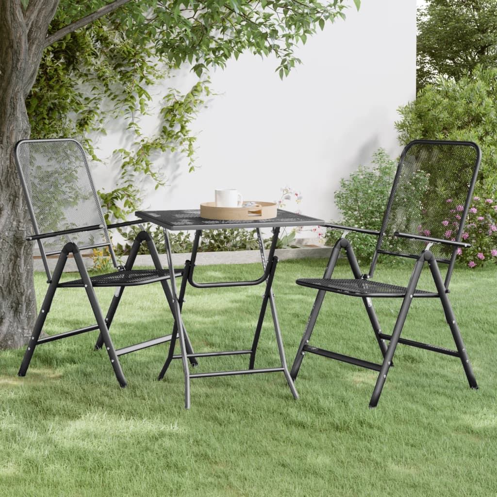 Mesa De Jardín Malla Metálica Expandida Antracita