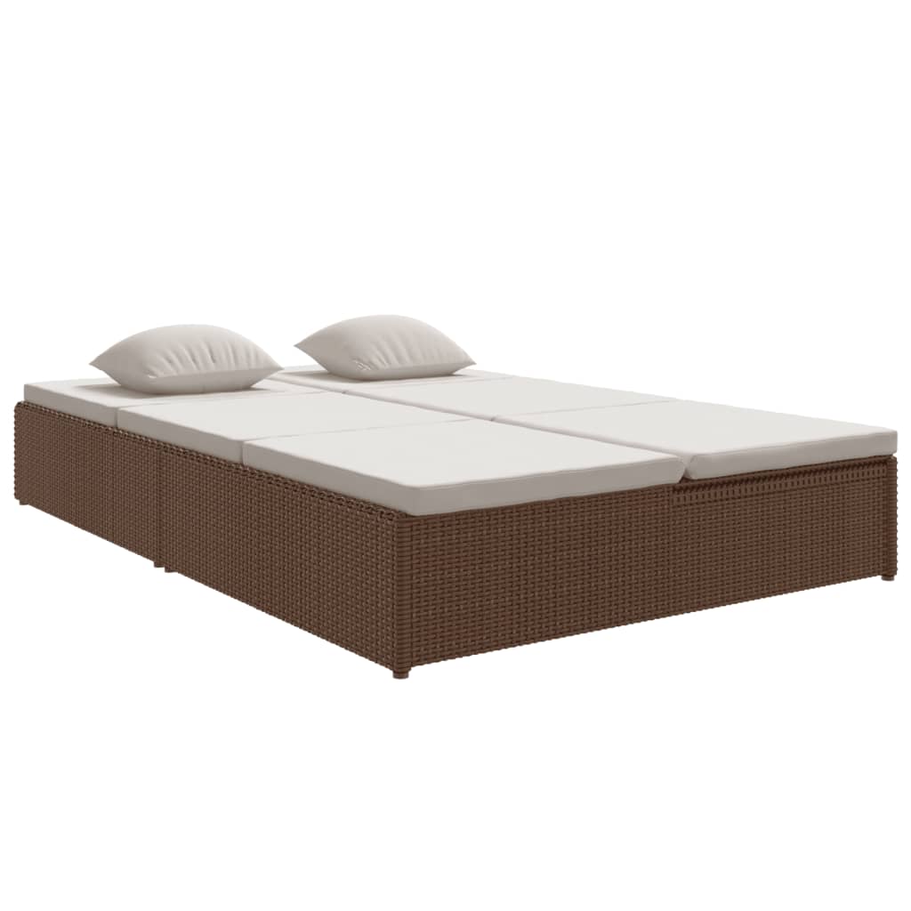 Tumbona Convertible Con Cojines De Ratán Sintético