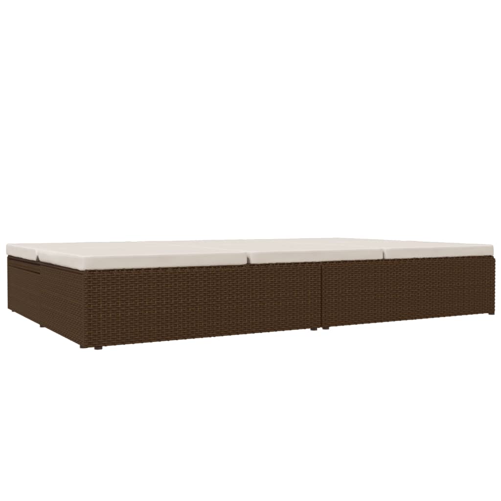 Tumbona Convertible Con Cojines De Ratán Sintético