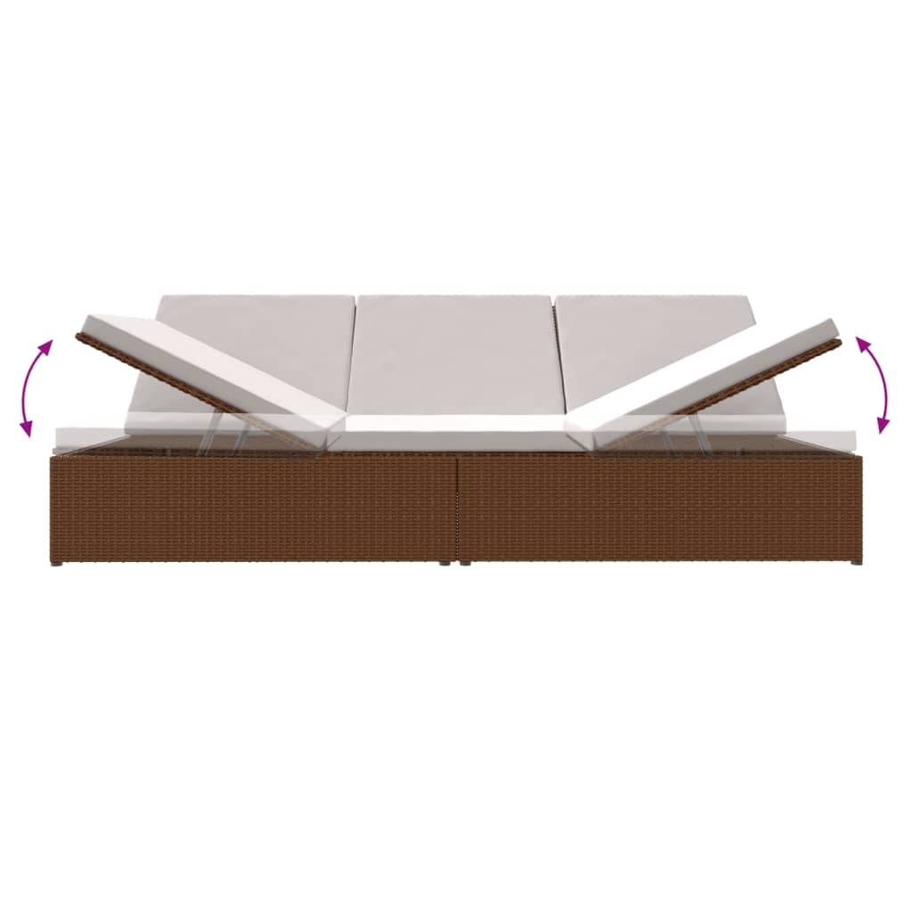 Tumbona Convertible Con Cojines De Ratán Sintético