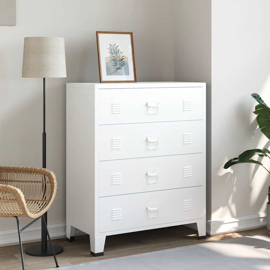 Cajoner Industrial De Metal Blanca 78X40X93 Cm