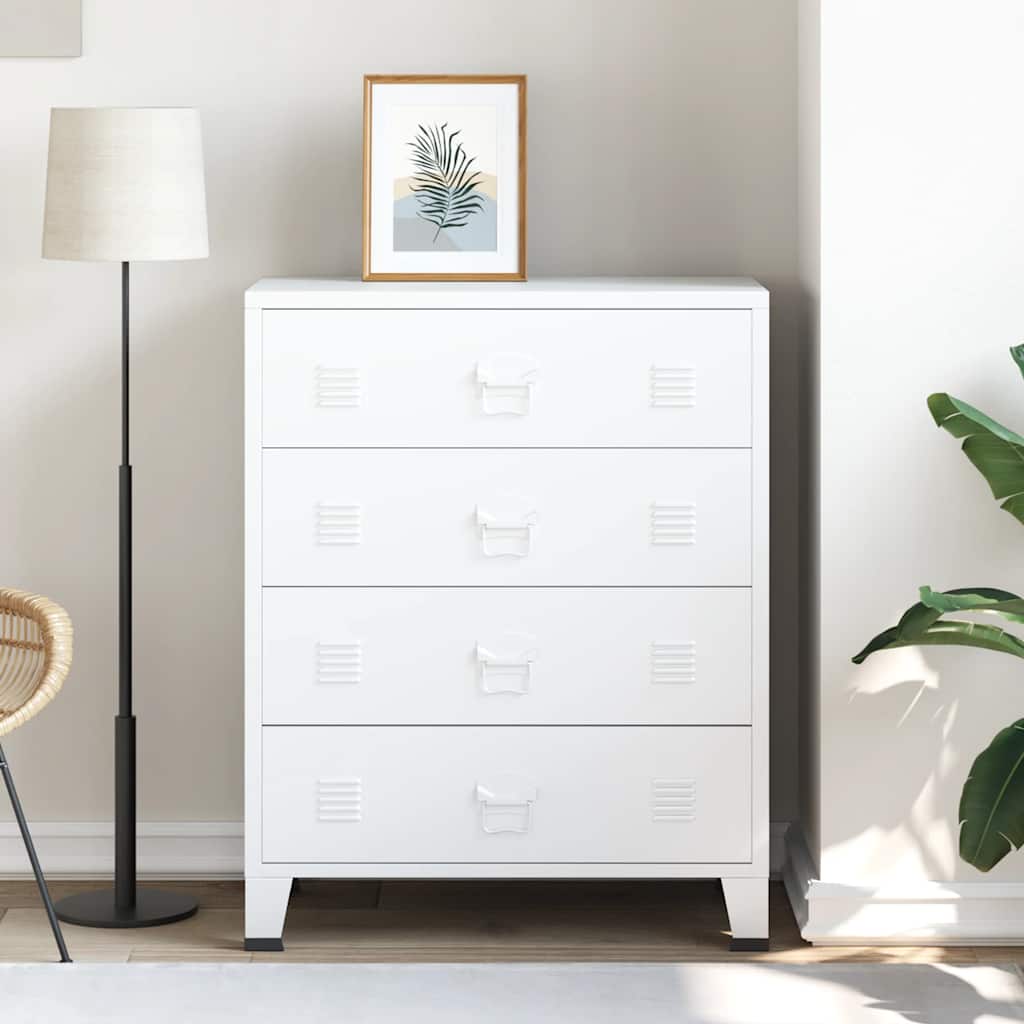 Cajoner Industrial De Metal Blanca 78X40X93 Cm