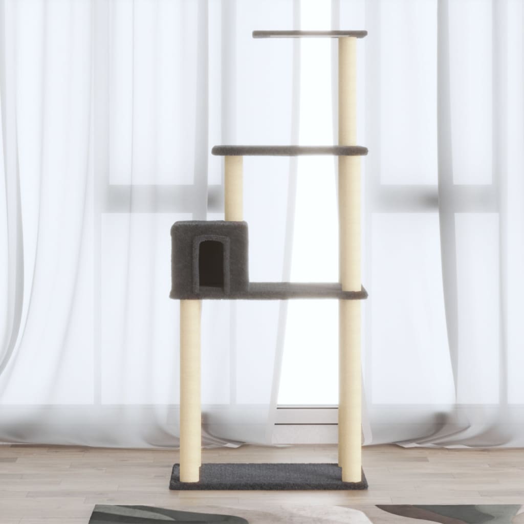 Rascador Para Gatos Con Postes De Sisal 147 Cm