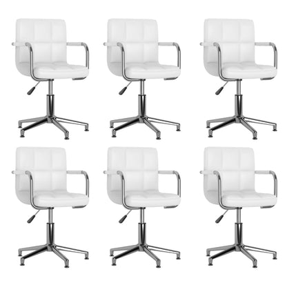 Sillas De Comedor Giratorias 6 Unidades Cuero Sintético