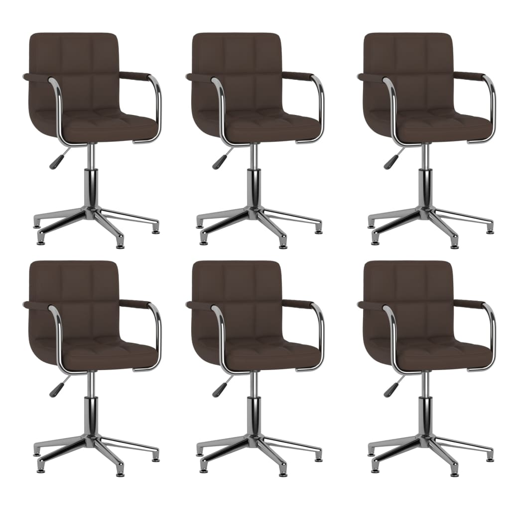 Sillas De Comedor Giratorias 6 Unidades Cuero Sintético