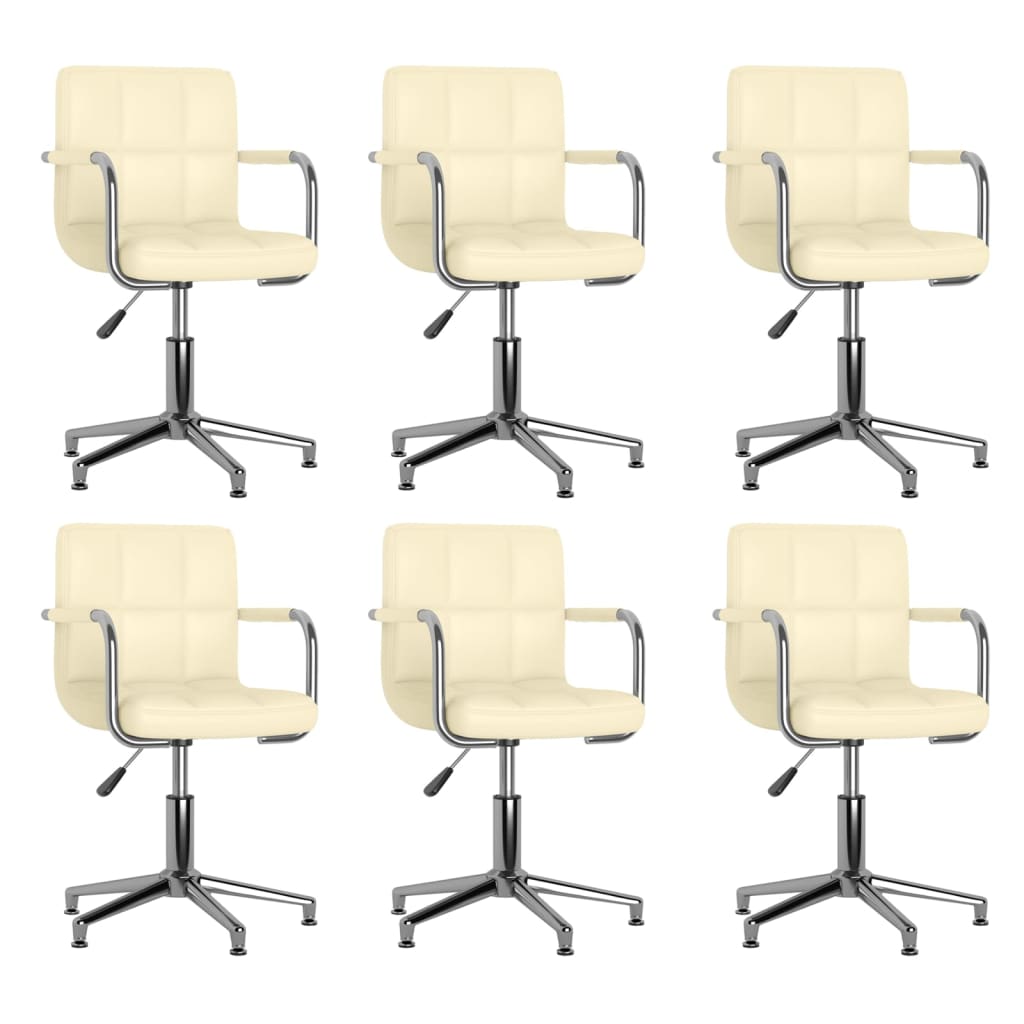 Sillas De Comedor Giratorias 6 Unidades Cuero Sintético