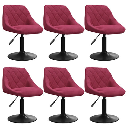 Sillas De Comedor Giratorias 6 Unidades Terciopelo Rojo Tinto