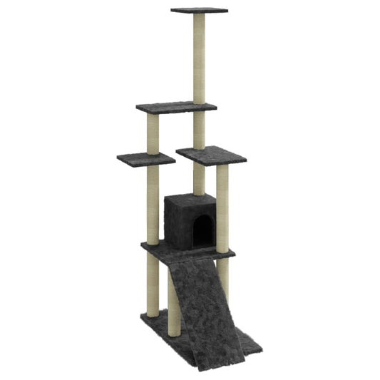 Rascador Para Gatos Con Postes De Sisal 155 Cm