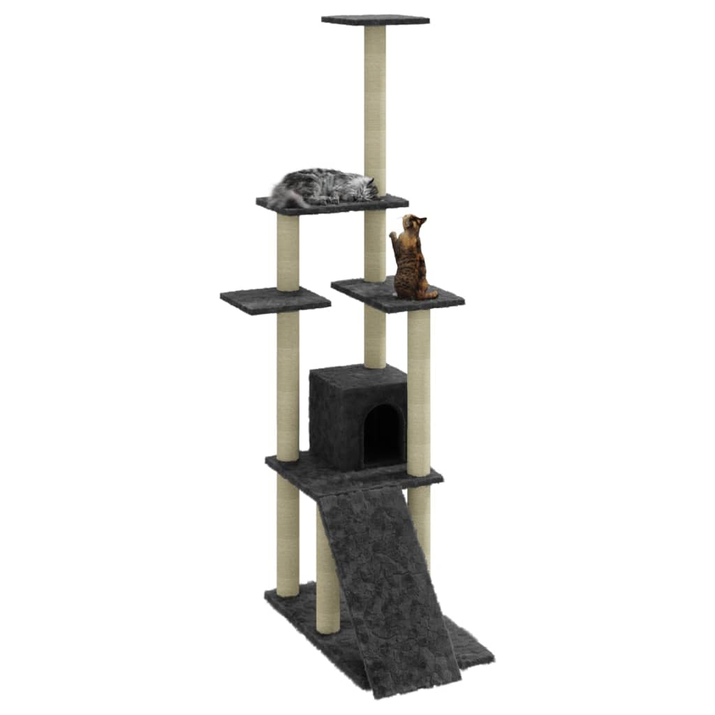 Rascador Para Gatos Con Postes De Sisal 155 Cm
