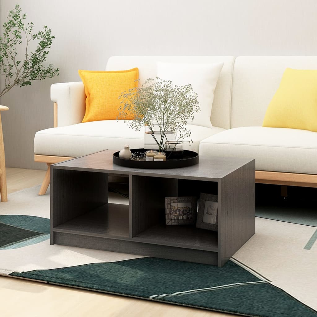 Mesa De Centro Madera Maciza Pino 75X50X33,5 Cm