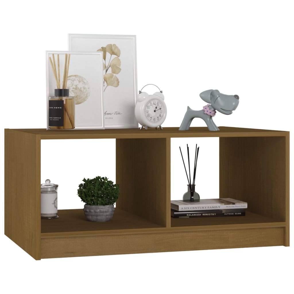 Mesa De Centro Madera Maciza Pino 75X50X33,5 Cm
