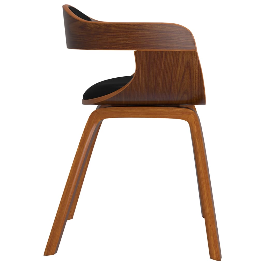 Silla De Comedor De Cuero Sintético Y Madera Curvada Negro