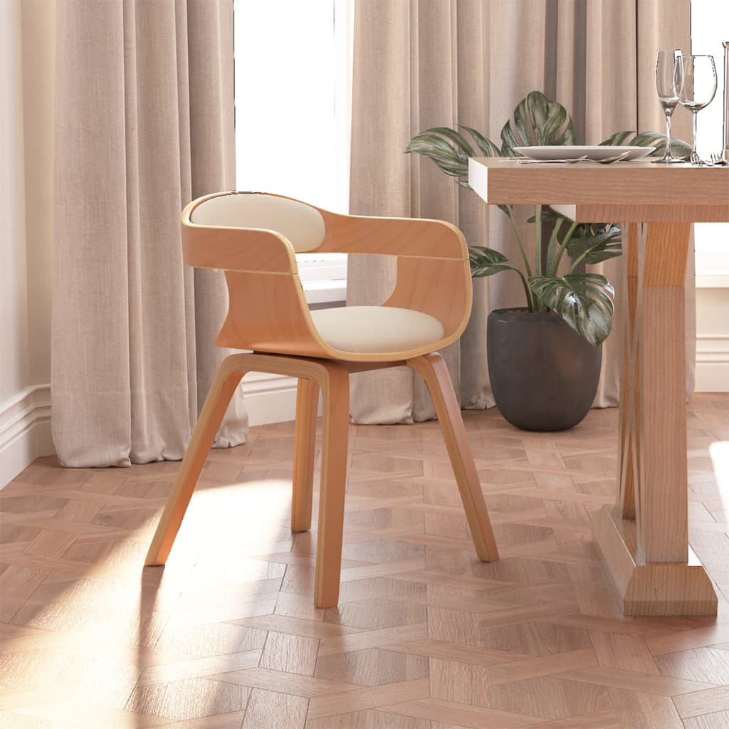 Silla De Comedor De Cuero Sintético Y Madera Curvada Negro