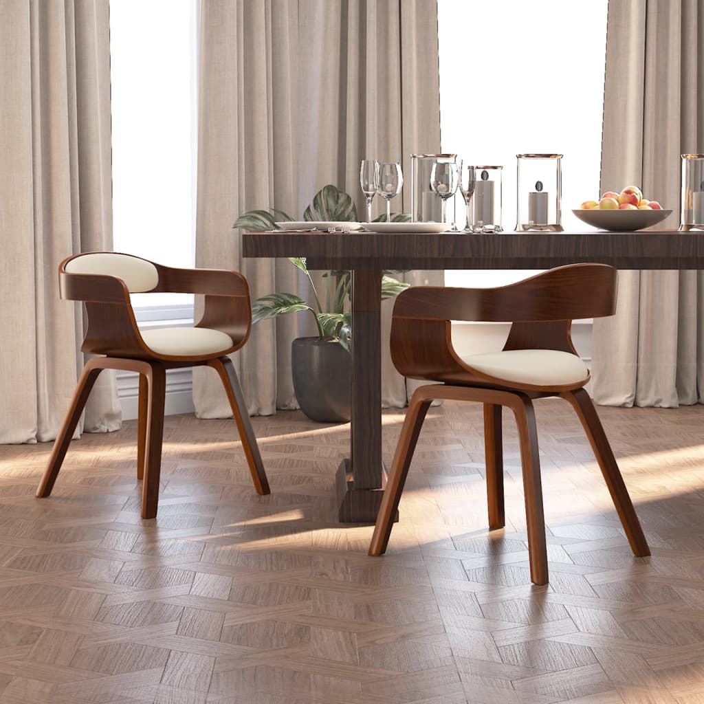 Silla De Comedor De Cuero Sintético Y Madera Curvada Negro