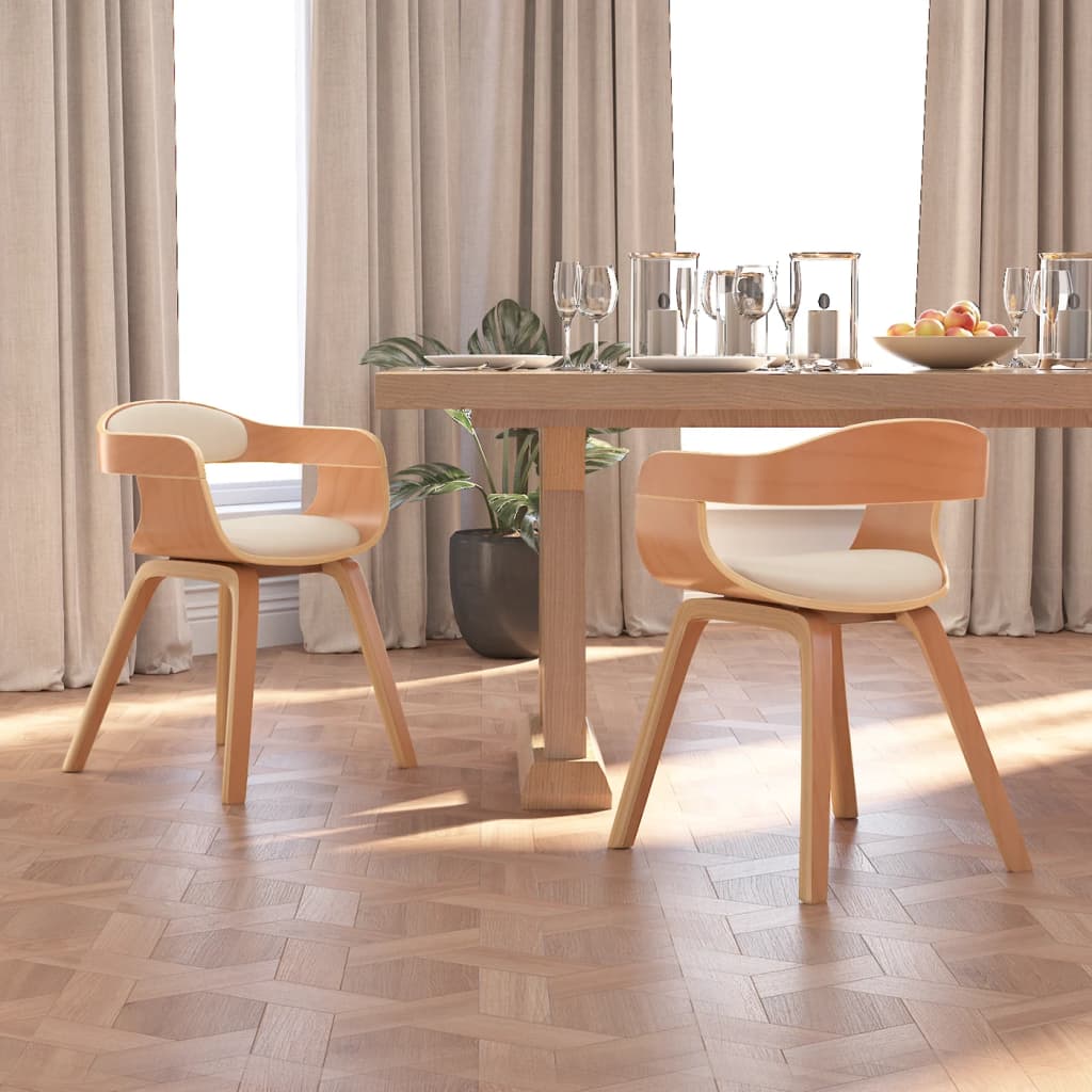 Silla De Comedor De Cuero Sintético Y Madera Curvada Negro