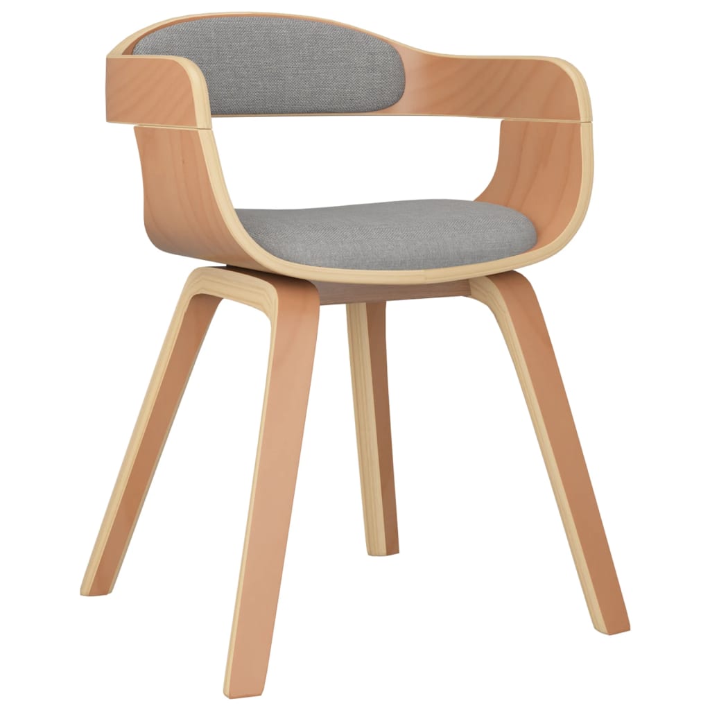 Sillas De Comedor 2 Uds Madera Curvada Y Tela Gris Taupe