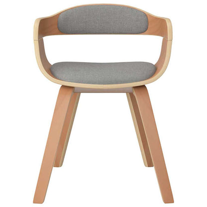 Sillas De Comedor 2 Uds Madera Curvada Y Tela Gris Taupe