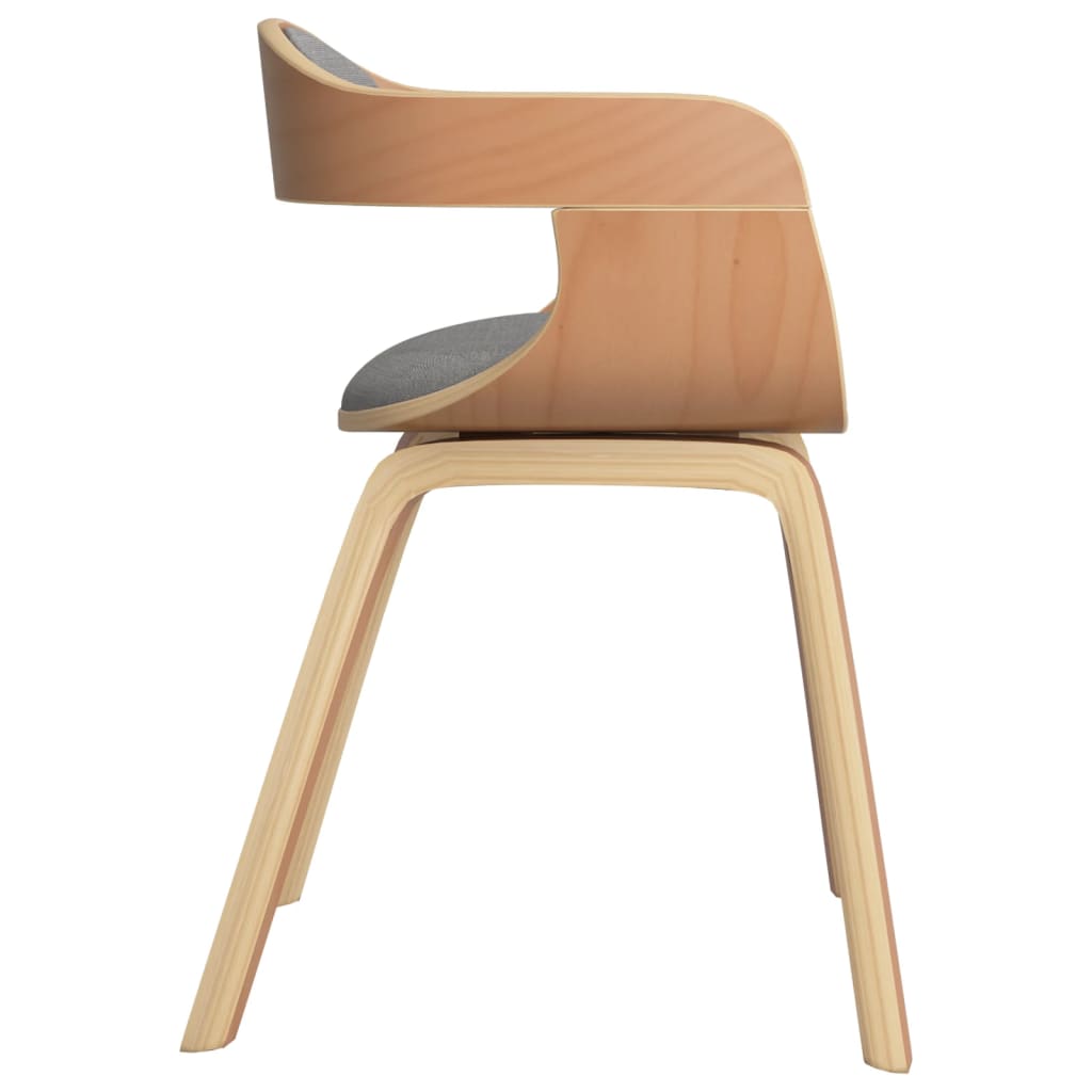 Sillas De Comedor 2 Uds Madera Curvada Y Tela Gris Taupe
