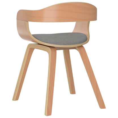 Sillas De Comedor 2 Uds Madera Curvada Y Tela Gris Taupe