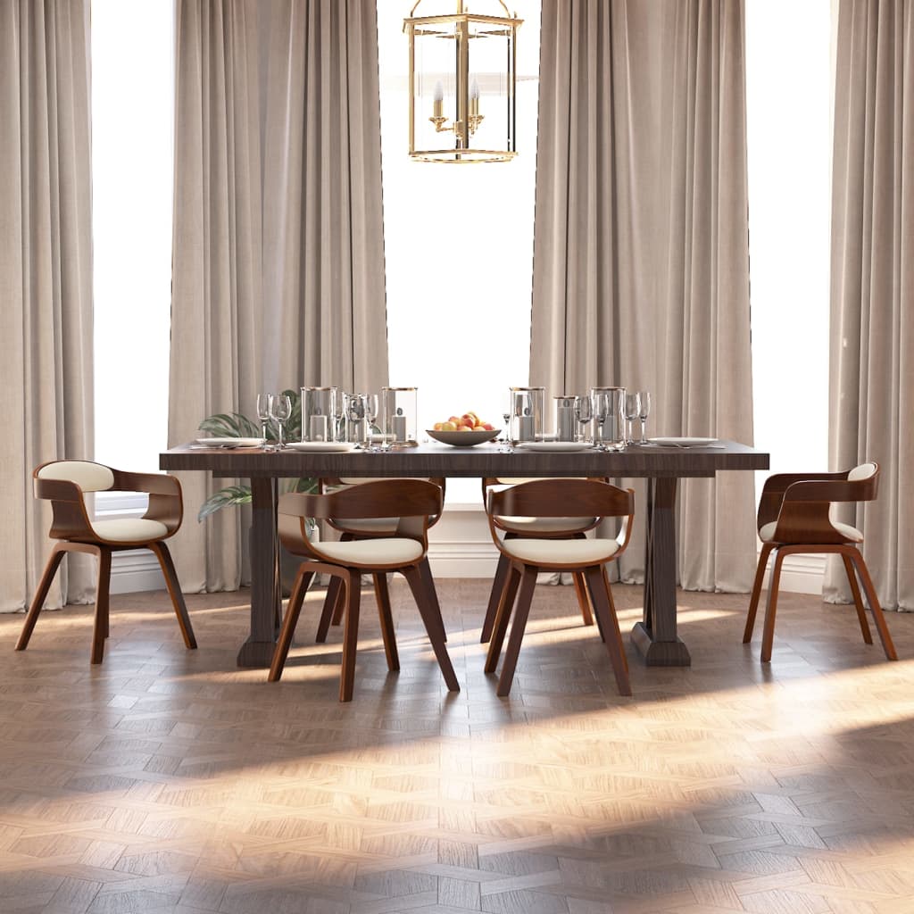 Silla De Comedor De Cuero Sintético Y Madera Curvada Negro