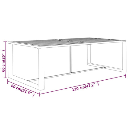 Mesa De Comedor De Jardín Aluminio Gris Antracita 120X60X66Cm