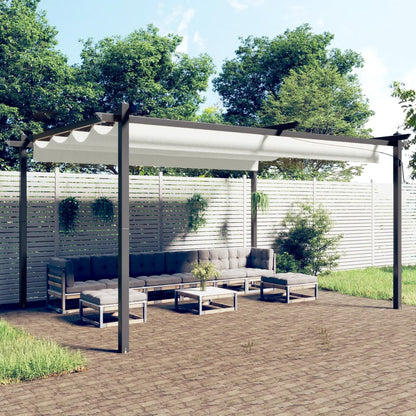 Cenador De Jardín Con Techo Retráctil Color 4X3 M