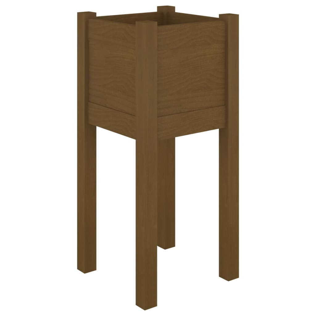 Jardineras 2 Uds Madera Maciza De Pino 31X31X70 Cm