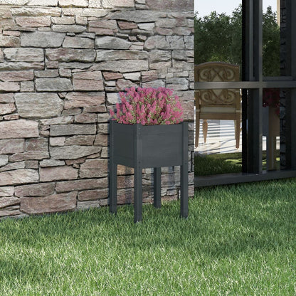 Jardineras 2 Unidades Madera Maciza De Pino 40X40X70 Cm