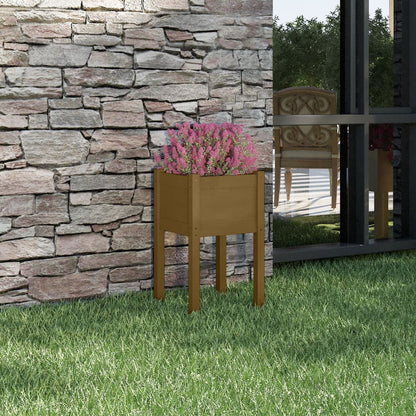 Jardineras 2 Unidades Madera Maciza De Pino 40X40X70 Cm