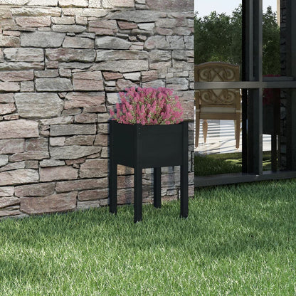 Jardineras 2 Unidades Madera Maciza De Pino 40X40X70 Cm